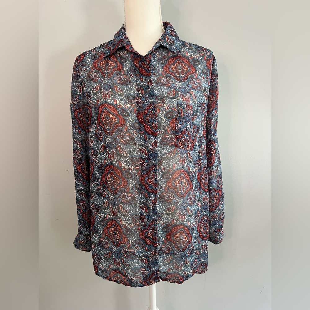 Band of Gypsies | Boho Paisley Print Blouse, size small